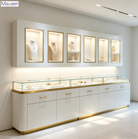 Vitrine à bijoux en verre haut de gamme Maxsen avec éclairage LED, personnalisable, pour mur et sol, pour les bijouteries de luxe