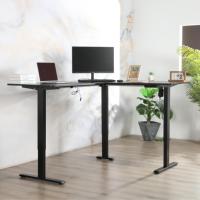 Électrique 3 jambes assis debout bureau L forme réglable hauteur coin cadre de bureau moteur unique