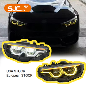 Sjc Ikon Stijl Led Koplampen Voor Bmw M3 F80 M4 F82 4 Series F32 Voorlichten Lci Voorlichten Geel & Wit Drl 2013-2017 - Product Image 1