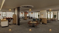 Design d'intérieur moderne et simple pour un club de café, concept de salon de café industriel, table et ensemble de chaises personnalisés