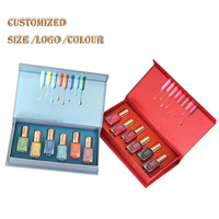 Caja de regalo de esmalte de uñas colorido impreso personalizado de gama alta 2024 con forro para esmalte de uñas