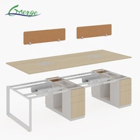 Mobilier de bureau 6 places moderne à espace ouvert Banc de travail Table d'ordinateur Bureau d'ordinateur Poste de travail Bureau
