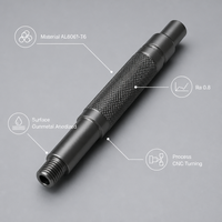 Axe fileté moleté diamanté usiné sur mesure par CNC, broche métallique de précision à sections pour pièces de machines OEM