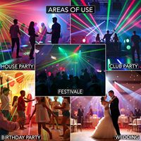 Projecteur LED Laser GoBo 7-en-1 pour Événements, Effet Œil d'Abeille, Télécommande DMX, Idéal Mariages et Concerts, Portable et Durable YSH