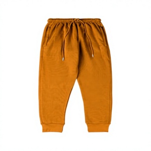 2026 OEM Men's Plus Size Casual Sweatpants Midweight Cotton <b>Drawstring</b> Waist Jogger Pants Autumn Loose Fit <b>Trousers</b> Orange Color - Product Image 1