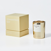 Boîtes cadeaux carrées de luxe blanches et dorées pour bougies, emballage haut de gamme en deux parties pour bougies de 10 oz