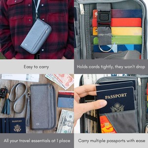 Carteras para Pasaportes <span class=keywords><strong>de</strong></span> Viaje, Porta Pasaportes Familiar Ligero con Bloqueo RFID, Funda Protectora para Pasaporte, Organizador <span class=keywords><strong>de</strong></span> Documentos - Product Image 6