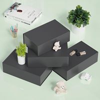 Boîte cadeau magnétique pliable noir mat, logo personnalisé, taille personnalisable, emballage rigide