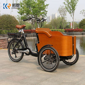 Triciclo Eléctrico <span class=keywords><strong>Familiar</strong></span> de 250W con Motor Central, Caja de Madera y Asiento para Niños, Diseño para Uso Diario Urbano en Europa - Product Image 2