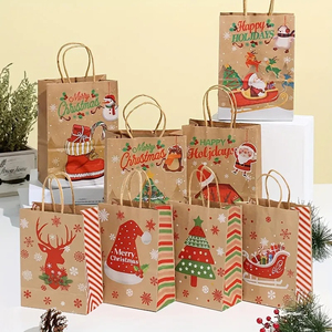 Bolsa de Embalaje de Papel Kraft Personalizada al por Mayor para Compras y Navidad |   Bolsa de Regalo de Papel con Logotipo Personalizado |   Precio Directo de Fábrica - Product Image 1