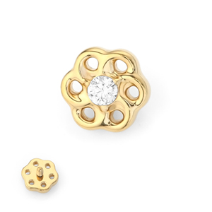 Hoa Sen Tùy Chỉnh 9K 14K 18K Rắn Bất Vàng Lip Bông Tai Đinh tán Sụn <span class=keywords><strong>Helix</strong></span> Tops Tốt Pierxing Đồ Trang Sức - Product Image 2