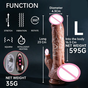 Venta al por mayor <span class=keywords><strong>23cm</strong></span> Super realista suave gran Consolador silicona ventosa vibrador pene juguetes sexuales anales multifunción correa en el pene - Product Image 2