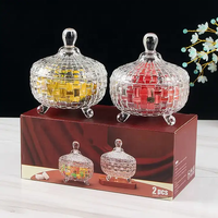 Wholesale Crystal Clear Glass Sugar Jar Sugar Glass Bowl Candy Sweet Pot with Lid