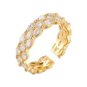 Luxurious Full Zirconium Open <b>Ring</b> Pave Setting <b>Adjustable</b> Fashion Jewelry Party Stylish Index Finger <b>Ring</b> - Product Image 5