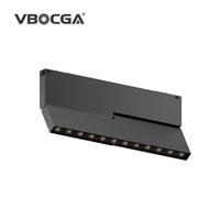 Système d'éclairage sur rail magnétique Rail encastré 12W Spot d'éclairage au plafond Lampe de calandre pliante Downlight monté en surface