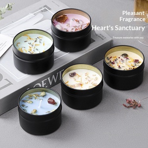 Vela Aromática de Cristal en Lata Premium, Vela de Cera de Soja con Flores Secas, Regalo al por Mayor, Souvenir - Product Image 2