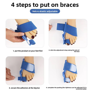 Séparateur d'orteils transfrontalier pour <span class=keywords><strong>hallux</strong></span> <span class=keywords><strong>valgus</strong></span> avec métal renforcé, taille unique, garantie à vie - Product Image 4