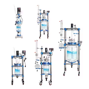 Customized Double Layer Lined Glass Reactor Stainless Steel Chassis 10-200L Capacity Includes Pressure Vessel Pump - Product Image 3