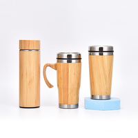 Ensemble de gobelets isothermes en bambou gravés sur mesure pour réunions de famille, tasses réutilisables en acier inoxydable écologiques pour dîner de Noël, cadeau pour la maison