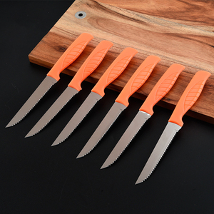 Coltello occidentale in acciaio inossidabile con manico in plastica seghettata per bistecca agnello tagliare pane stoviglie <span class=keywords><strong>coltelli</strong></span> da cucina - Product Image 2