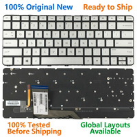 Clavier rétroéclairé de haute qualité pour HP Spectre x360 13-4000 13-4100 Series, clavier interne pour ordinateur portable en anglais américain, argent/noir