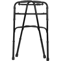 Andador para Adultos PEPE Sin Ruedas (Negro) de Aluminio con Agarres Acolchados, Altura Ajustable y Plegable, para Personas Mayores, 2.5 kg, P10012