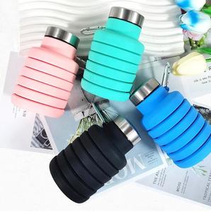 Bouteille d'eau pliable portable en silicone de 500ml de qualité alimentaire facile à transporter avec couvercle pour usage extérieur - Product Image 2