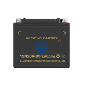 Batería de motocicleta Shangwei 12N20A-BS 12V 20Ah de plomo-ácido para arranque de motocicleta, barco, universal, sin mantenimiento - Product Image 1