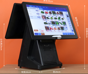 เครื่อง POS หน้าจอสัมผัสคู่ขนาด 15.6 นิ้ว ปรับแต่งได้ พร้อมเครื่องตัดกระดาษอัตโนมัติ 80 มม. ระบบ Windows Android สำหรับร้านค้าปลีกและซูเปอร์มาร์เก็ต - Product Image 4