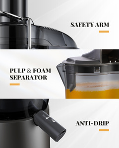 GDOR <span class=keywords><strong>1200W</strong></span> <span class=keywords><strong>Centrifugeuse</strong></span> puissante avec goulotte d'alimentation plus grande de 81cm <span class=keywords><strong>Centrifugeuse</strong></span> à moteur entièrement en cuivre Extracteur de jus centrifuge - Product Image 5