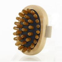 Brosse de corps de douche de bain en bois massif avec 38 perles masseur de spa doux avec épurateurs dorsaux et éponges dragonne pour une utilisation au spa