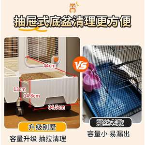 Jaula Metálica para Ardillas y Chinchillas, de Doble Capa, Multicapa, Ultra Segura, Extra Grande, Tipo Villa - Product Image 4