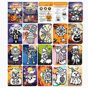 Halloween Themed Craft Set DIY Activity Perfect Holiday <b>Gift</b> <b>Creative</b> Foil Art Kit for Kids - Product Image 6