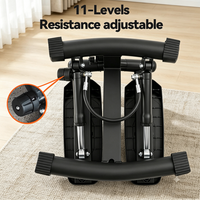 Steppeur hydraulique de fitness grande taille, 11 niveaux de résistance réglables avec bandes de résistance
