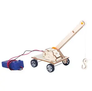 批发供应商组装模型儿童3D木制拼图机械套件杆科学物理电动玩具