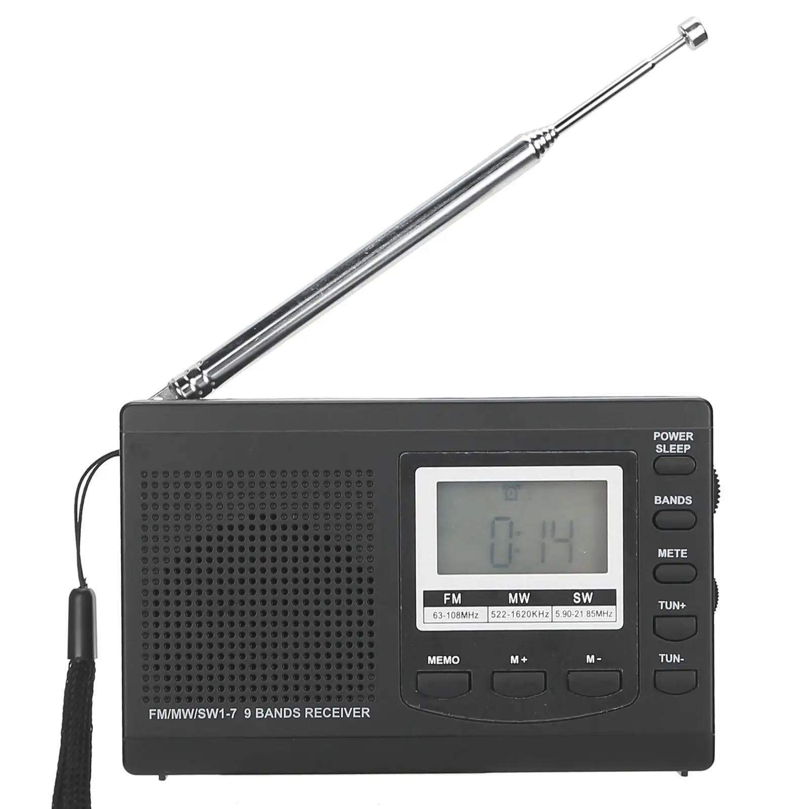 Radio portatile HRD 310 Mini ricevitore Stereo FM/MW/SW con orologio digitale