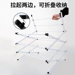 Tendedero plegable en forma de X, blanco, para interiores, de pie, para uso doméstico. - Product Image 5