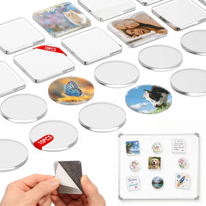 Ensemble d'aimants de réfrigérateur DIY en acrylique transparent peint, style amusant, avec dos adhésif, cadres photo découpés pour la décoration de cuisine, de fête ou de bureau - Product Image 1