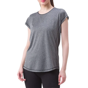 2024, la camiseta de cuello redondo más vendida para mujer, Material de LICRA de Color sólido, la mejor decoración de botones de fabricación para adultos, Verano - Product Image 2