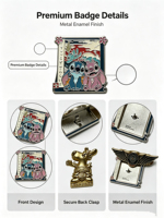 Ensemble de pin's de revers en émail de collection haut de gamme |   Artisanat métallique de qualité supérieure, fermoir sécurisé