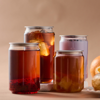 Boîtes en plastique transparentes jetables avec logo personnalisé Nouveau design pour gâteau, smoothie, thé, jus de fruits, soda, couvercles entièrement ouverts, style simple