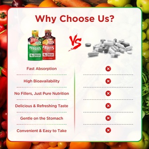OEM Özel Etiketli Meyve ve Sebze Takviyesi Meyve ve Sebze Suyu Jeli, Doğal Enerji İçin Vitaminli - Product Image 5
