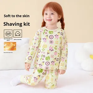 Ensemble <span class=keywords><strong>pyjama</strong></span> floral de dessin animé pour filles - Vêtements de nuit doux et respectueux de la peau à manches longues pour filles (taille 80-140) - Product Image 3