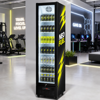 Réfrigérateur vertical compact pour boissons, vitrine réfrigérée pour boutique