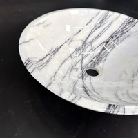 Lavabo personnalisé de forme ronde en marbre lilas véritable du Maroc plan de vanité à surface solide pour la maison salle de bain
