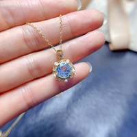 Natural Topaz Vintage Pendant Ring Set 925 Sterling Silver Hypoallergenic Permanent Wear Fine Jewelry Gift Factory Wholesale