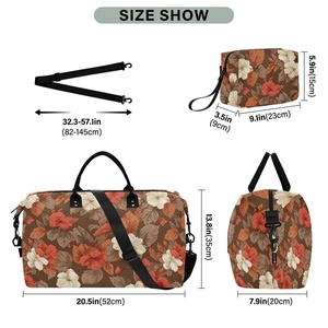 Custom Hau Flower Duffel Bag Lightweight Shoes Compartment Carry on Bag Extendable Travel Bag - Product Image 3