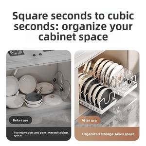 Support <span class=keywords><strong>de</strong></span> rangement multifonctionnel en métal pour cuisine, porte-casseroles, porte-assiettes, porte-couvercles, étanche et antirouille, pour placard - Vente chaude - Product Image 4