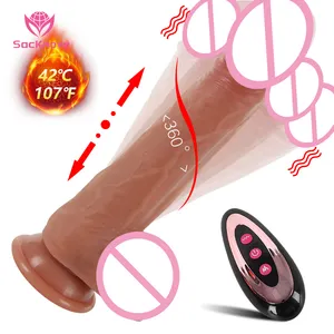 Mainan seks dewasa wanita SacKnove kontrol jarak jauh otomatis silikon naik turun ayunan getaran panas Thrusting Penis Dildo elektrik