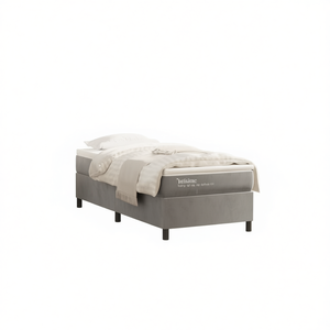 Upholstered Bed <b>Frame</b> Light <b>Grey</b> Fabric Minimalist Design Soft Bed Style Wood <b>Frame</b> - Product Image 1